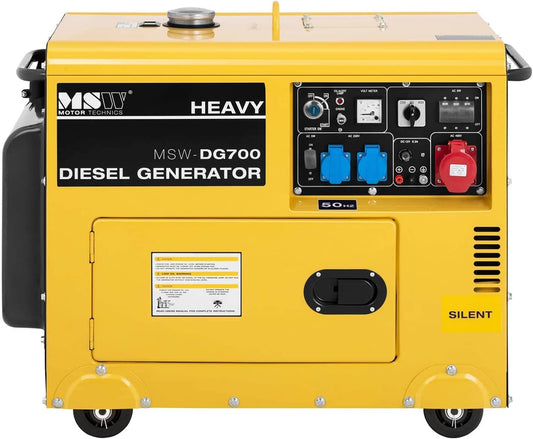 Generatore Diesel Silenzioso 7.5 kW Generatore di emergenza con avviamento elettrico 2x 230V, 1x 400V 7500W